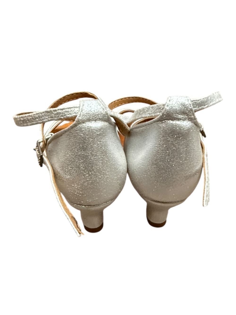 Silver Ballroom Dance Shoes Women’s Size 6.5 Latin Salsa Practice Heels New - Picture 4 of 6